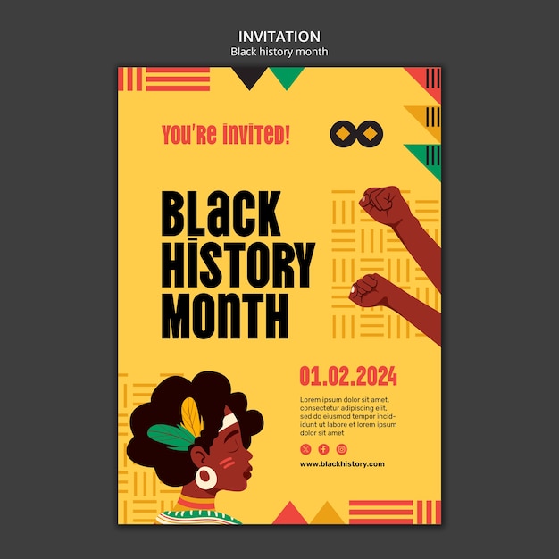 Free PSD black history month template design