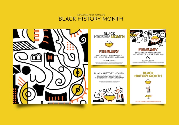 Free PSD black history month template design