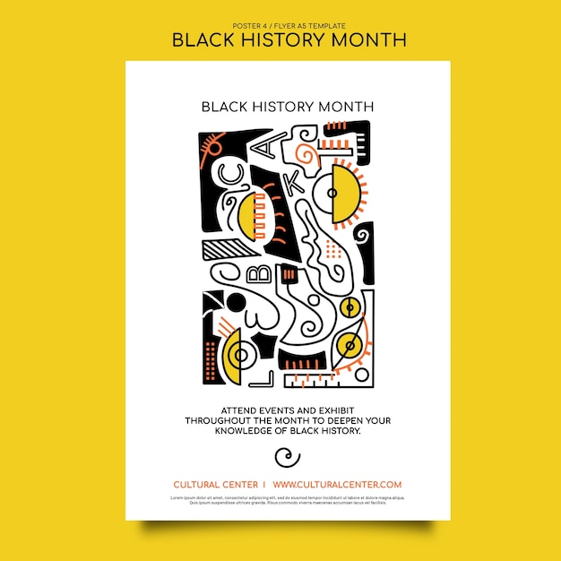 Free PSD black history month template design