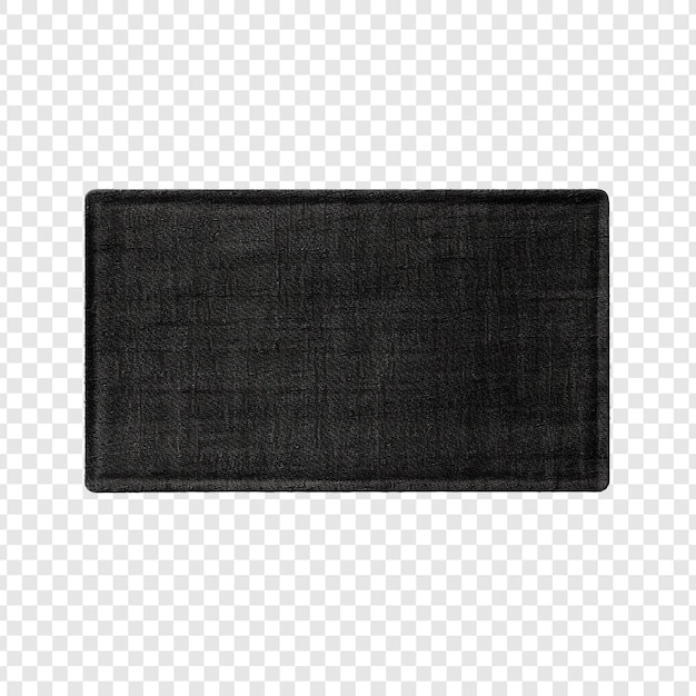 Free PSD black label for text gray textile isolated on transparent background