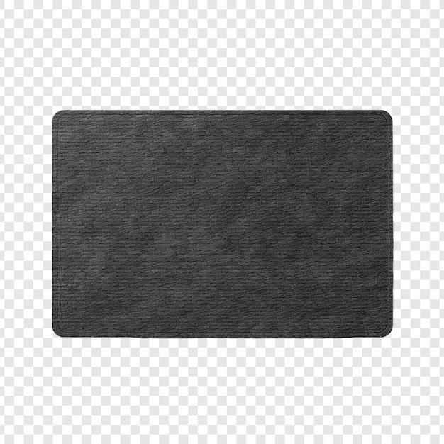 Free PSD black label for text gray textile isolated on transparent background