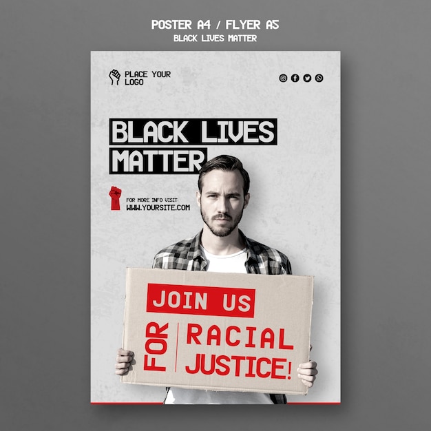 Free PSD black lives matter flyer template