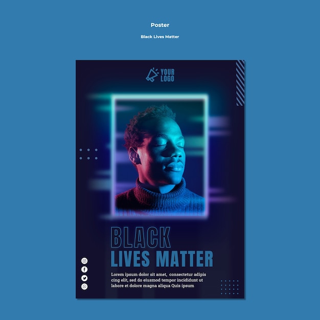 Black lives matter flyer template