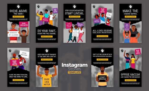 Free PSD black lives matter instagram stories