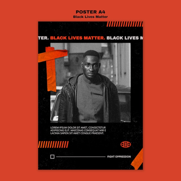 Free PSD black lives matter poster template