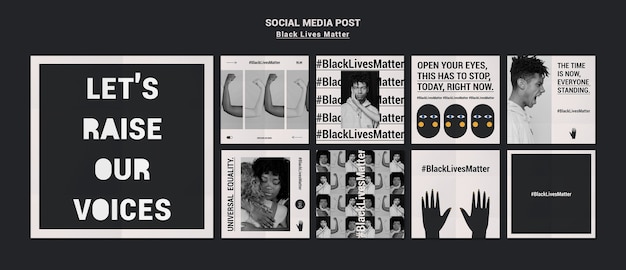 Black lives matter social media post template