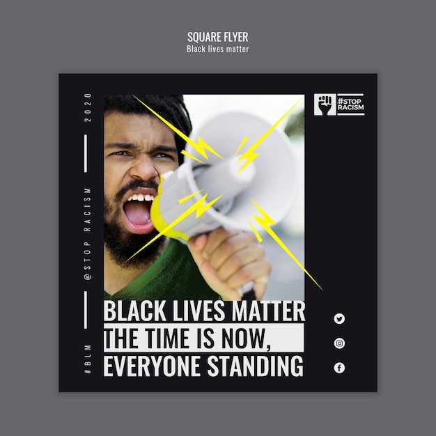 Black lives matter square flyer