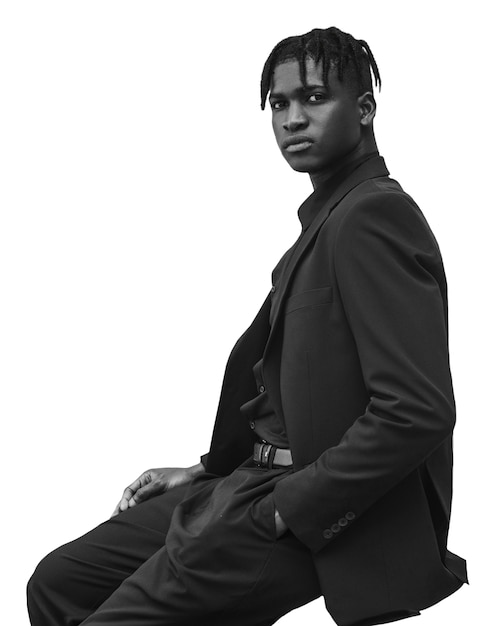 Free PSD black man wearing suit isolated