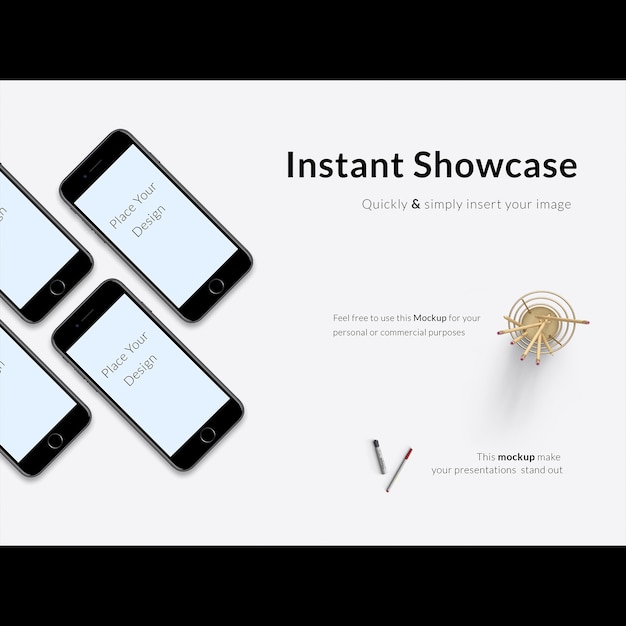 Free PSD black mobile phones mock u