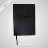 Free PSD black notebook mockup