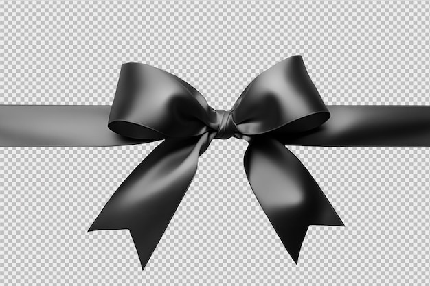 Free PSD black satin ribbon for wrapping isolated on transparent background