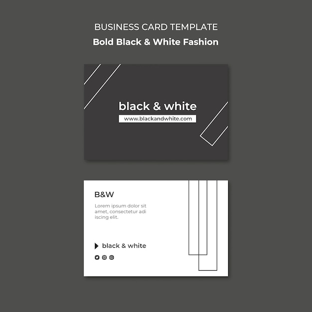 Free PSD black and white business card