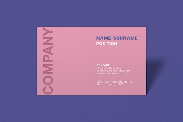 Blank business card on beige background template