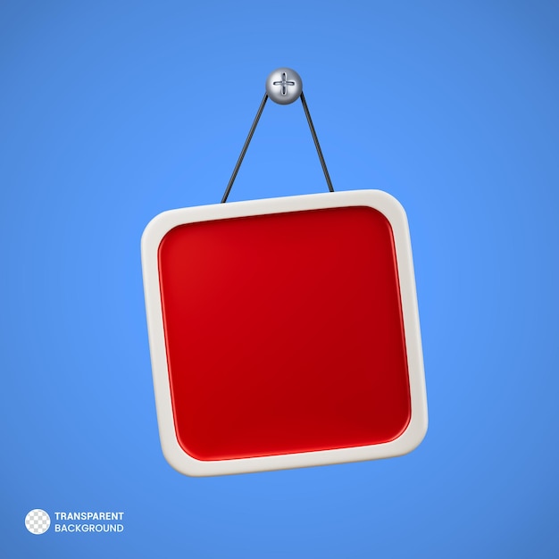 Blank sale hanging board icon isolated 3d render illustration