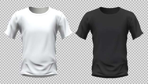 Free PSD blank white and black tshirt front view