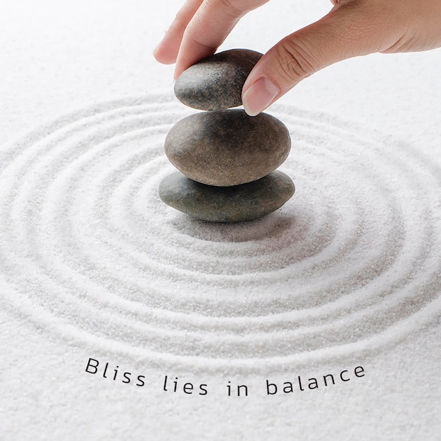 Free PSD bliss balance wellness template psd minimal social media post