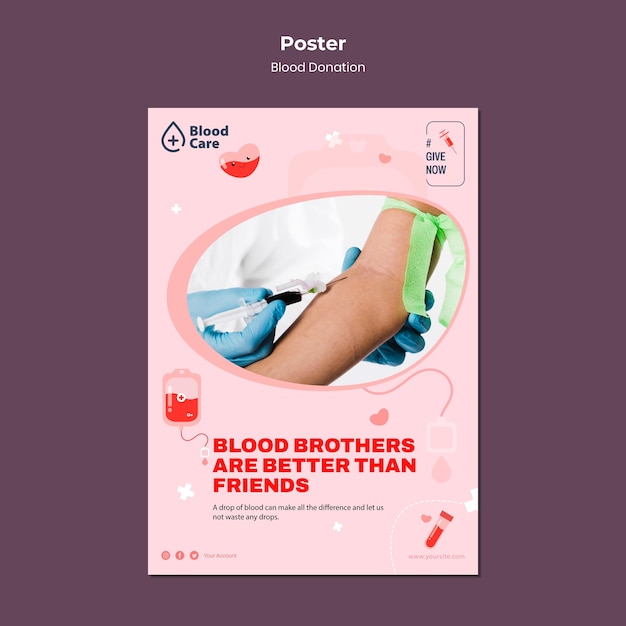 Blood care poster template