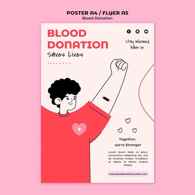 Free PSD blood donating poster template