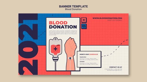 Free PSD blood donation banner template design