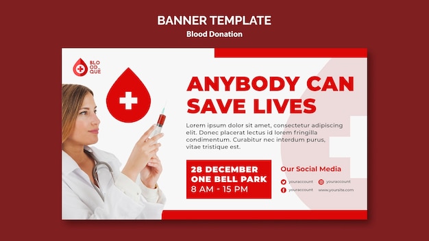 Blood donation banner template