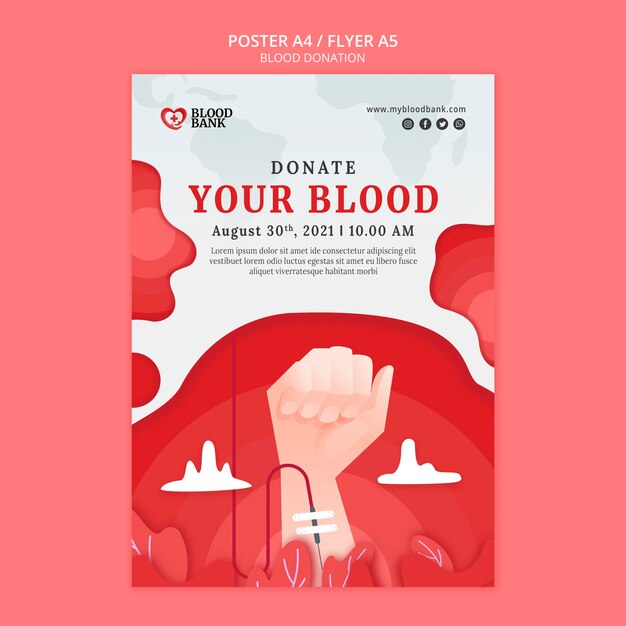 Blood donation flyer template