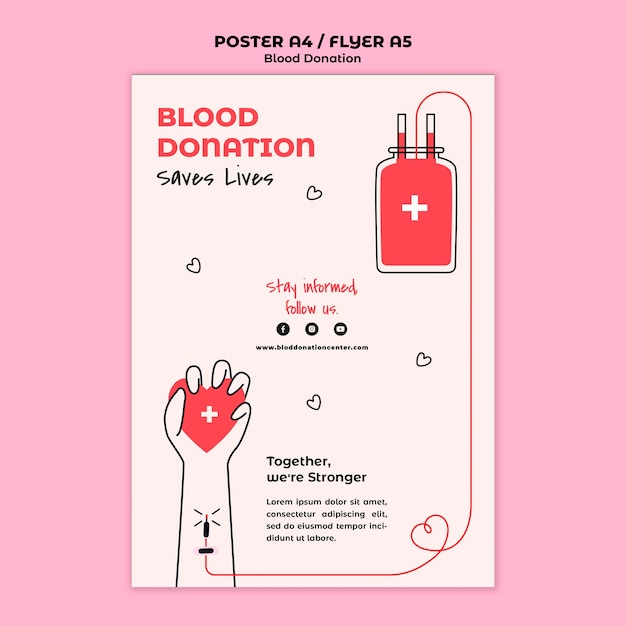 Blood donation poster template