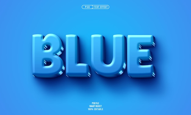 Free PSD blue 3d editable text effect