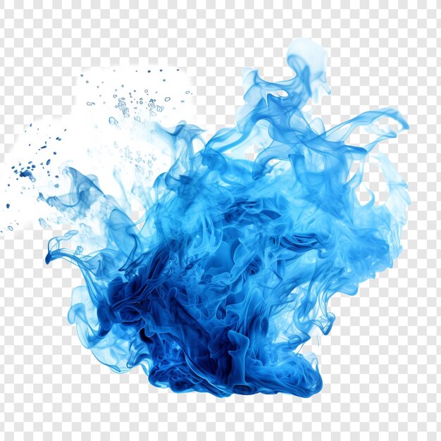 Blue fire isolated on transparent background