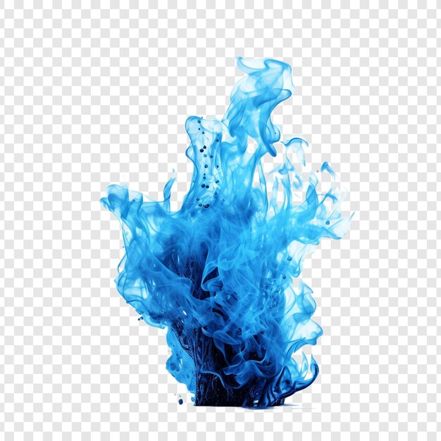 Blue fire isolated on transparent background