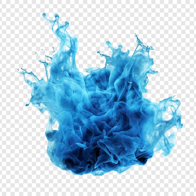 Blue fire isolated on transparent background