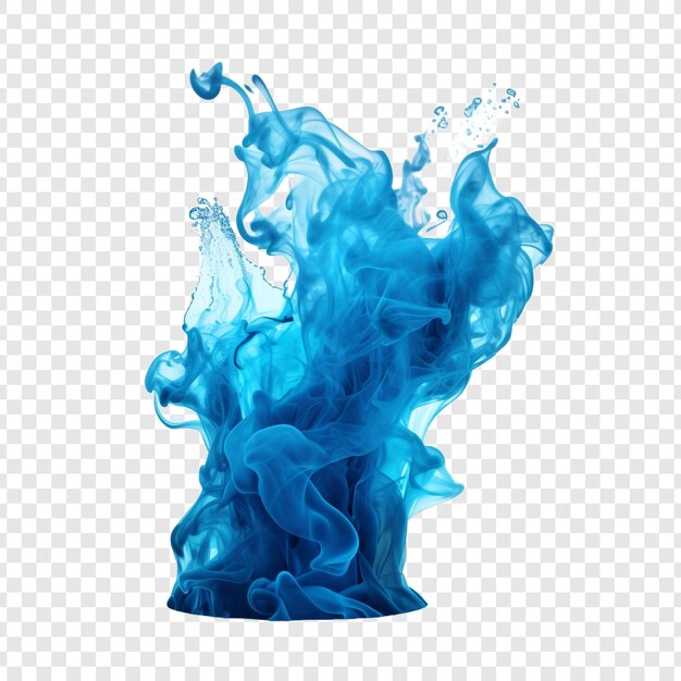 Blue fire isolated on transparent background