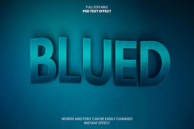 Free PSD blue gradient texture text effect