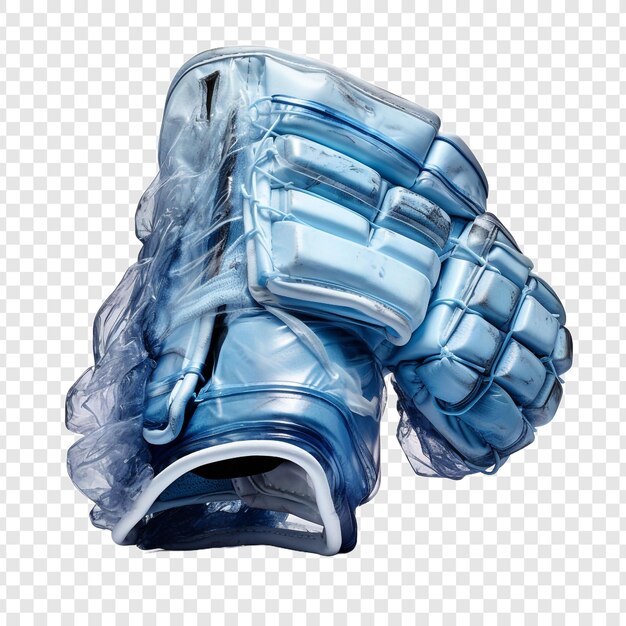 Free PSD blue ice hockey glove isolated on transparent background