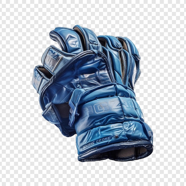 Free PSD blue ice hockey glove isolated on transparent background