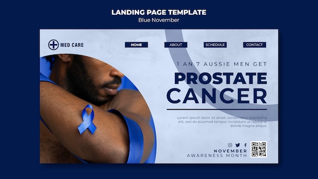 Free PSD blue november landing page template