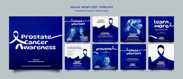 Free PSD blue november social media posts set