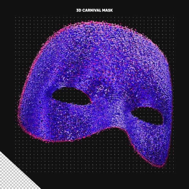 Free PSD blue and pink glitter carnival mask