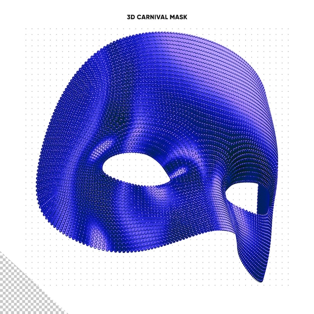 Free PSD blue rotated carnival mask