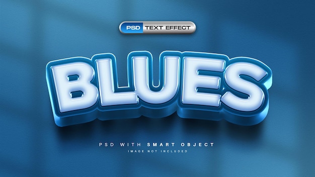 Free PSD blues 3d bold text effect