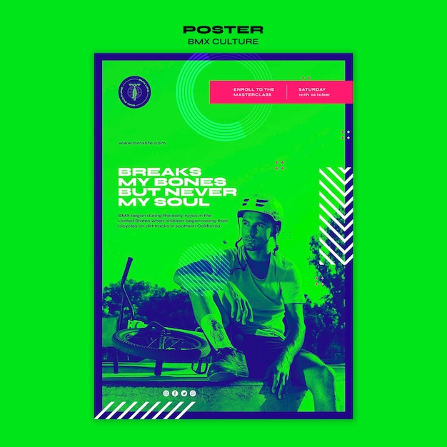 Free PSD bmx culture concept poster template