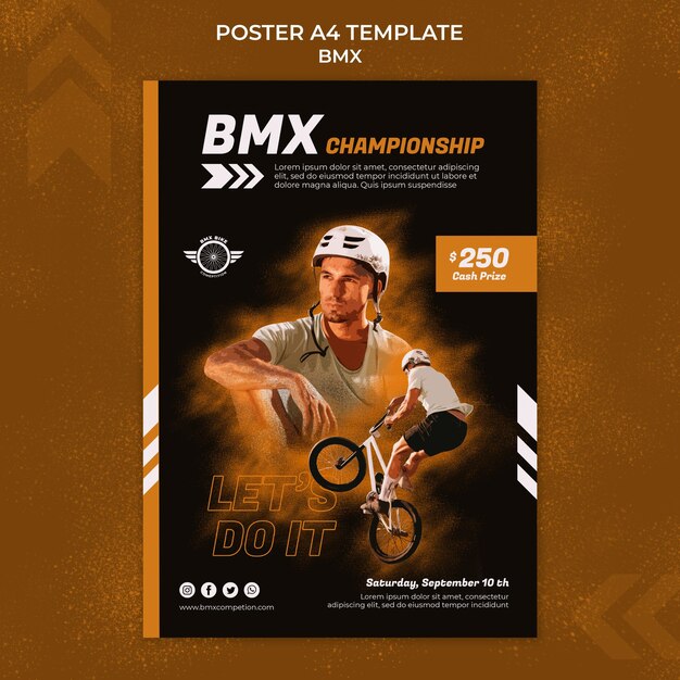 Bmx print template with photo