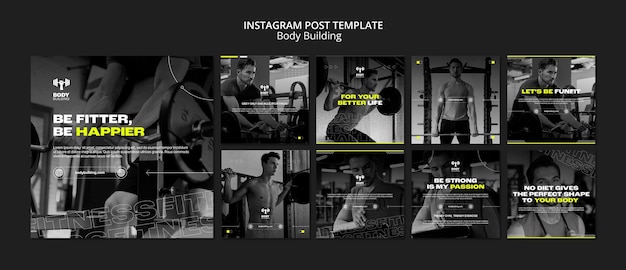 Free PSD body building instagram posts