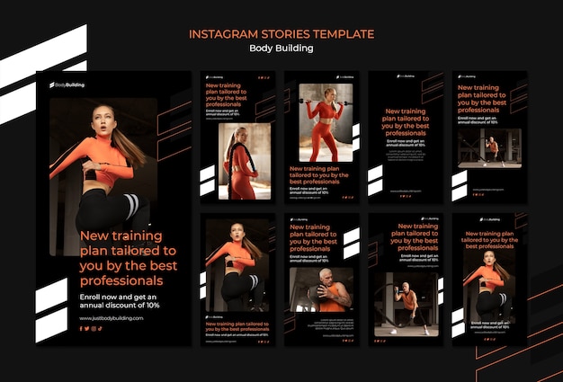 Free PSD body building instagram stories