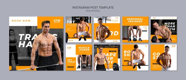 Body building training instagram posts