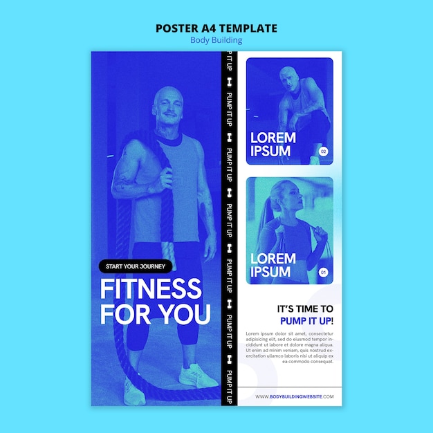 Body building training  poster template