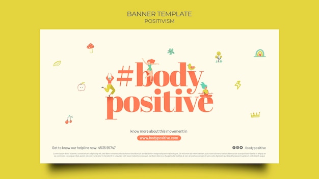 Free PSD body positive horizontal banner template