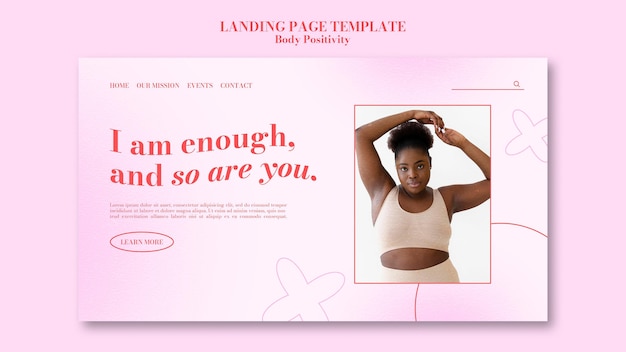 Body positive landing page template