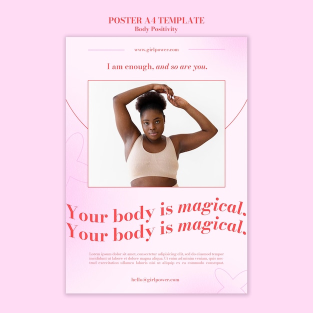 Free PSD body positive poster template