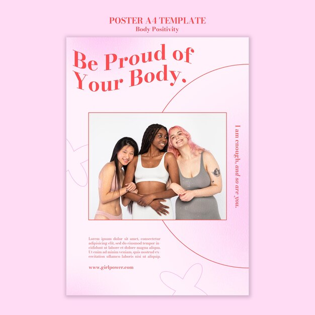 Body positive poster template