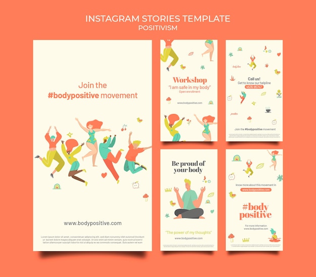 Free PSD body positive social media stories